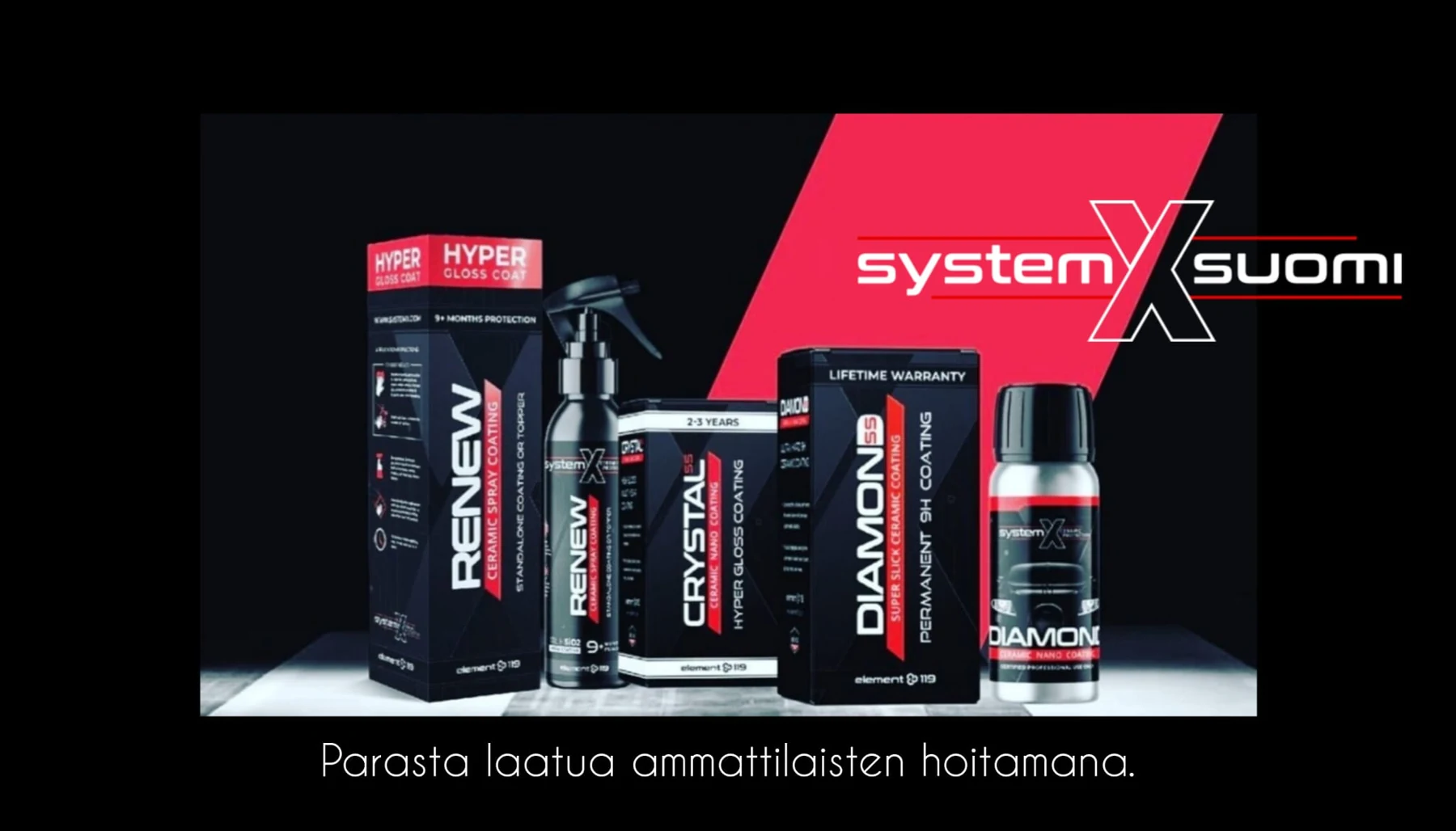 System X -autonhoitotuotteiden tuotekuva